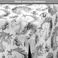 thumbnail image 4 of Tattoo Dog Crate Cover, Fictional Animal and Orchids Unicorn Profile with Peacock Feathers on Its Mane Hair, Easy to Use Pet Kennel Cover for Dogs, 35" x 23" x 27", Black White, by Ambesonne, 4 of 6