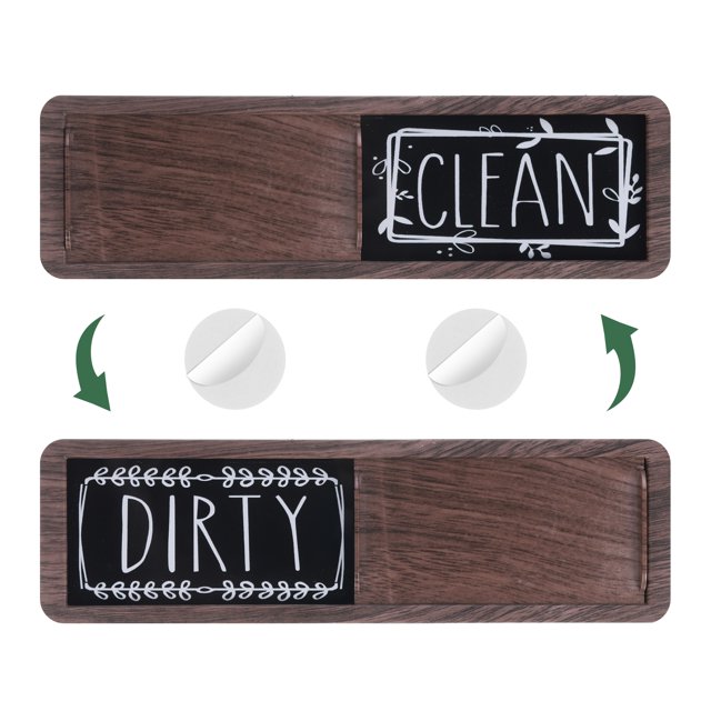 Uxcell Imán para Lavavajillas Limpio Sucio Señal Rectangular para Lavavajillas, Marrón Oscuro