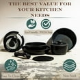 thumbnail image 6 of 10pcs Black Pots and Pans Set Non Stick Detachable Handle RV Kitchen Oven Safe Induction Ready Stackable Camping Cookware, 6 of 8