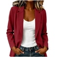 thumbnail image 3 of Women's Casual Oversized Blazer Jacket, Open Front Long Sleeve Loose Fit Work Office Blazers, Fashion Solid Color Lapel Business Commuter Suit Coat with Pockets, Multi Colors Available, 3 of 7