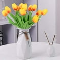 thumbnail image 4 of 10pcs Artificial Tulip Flowers, Real Touch Pink Tulips, Fake Tulips for Bouquet Arrangements Table Centerpieces Home Indoor Outdoor Summer Decorations, 4 of 5