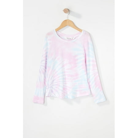 urban kids youth girls fleece tie dye long sleeve