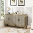 thumbnail image 6 of 59" Accent Storage Cabinet, Modern Retro Multi-Function Sideboard Cabinet with Linen Decorated Doors, Console Table for Living Room, Entryway, Bedroom, Kitchen, Hallway, Office, Natural, 6 of 9