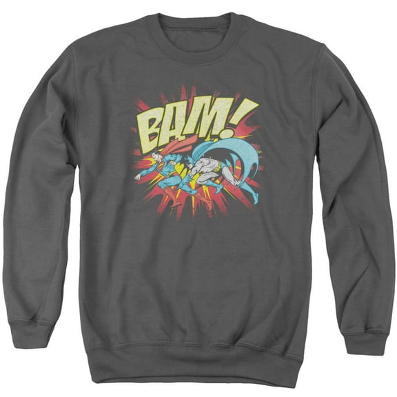 DC Comics Bam Adult Crewneck Sweatshirt Charcoal