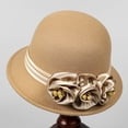 thumbnail image 5 of Slccxzc Elegant Adjustable Fedora Flower Decorated Bowler Hat Versatile Simple Design Dome Top Hat For Party, 5 of 7