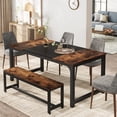 thumbnail image 2 of Tribesigns 62.99-Inch Dining Table with Metal Legs and Hardware, Brown, 2 of 7