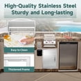 thumbnail image 3 of Outdoor Kitchen Doors 17W x 23H Inch Stainless Steel Doors, Vertical Access Door with Handles Single Access Cabinet Door, Flush Mount for Grilling Station, Outdoor Kitchens BBQ Island& Cabinet, 3 of 6