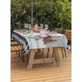 thumbnail image 2 of Outdoor Tablecloth with Umbrella Hole and Zipper, Grey Christmas Rectangle Table Cloth 52x70 Inch Waterproof Tablecloth, Xmas Tree Snowman Bear Snowfall Plaid Picnic Table Cover for Patio Camping, 2 of 7
