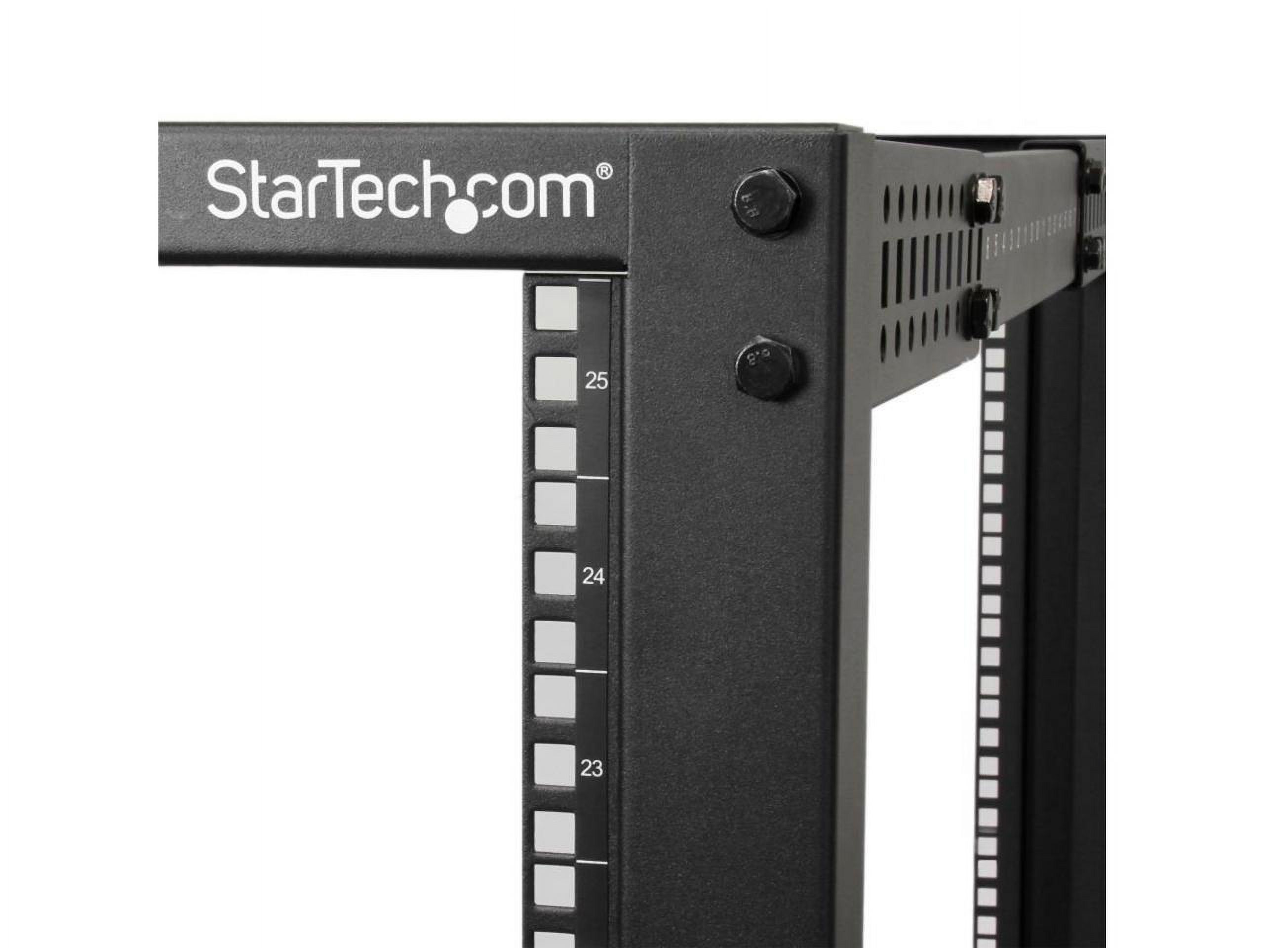 StarTech.com 4POSTRACK25U 25U Adjustable Depth Open Frame 4 Post Server Rack Cabinet - w/ Casters / Levelers and Cable Management Hooks - image 4 of 7