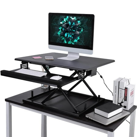 Fixed Height Desktop (Yescom Electric Height Adjustable Computer Desk Elevating Tabletop Desktop Converter Sit/Stand Work Lift Office Computer)