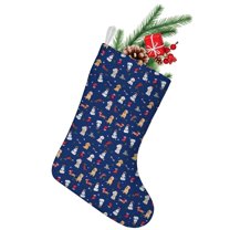 Christmas Stockings,Dark Blue Christmas Dog and Snowman Pattern Stockings Christmas,14.8'' Xmas Stockings,Christmas Party Favors,Christmas Party Decorations,Christmas Stockings Personalized