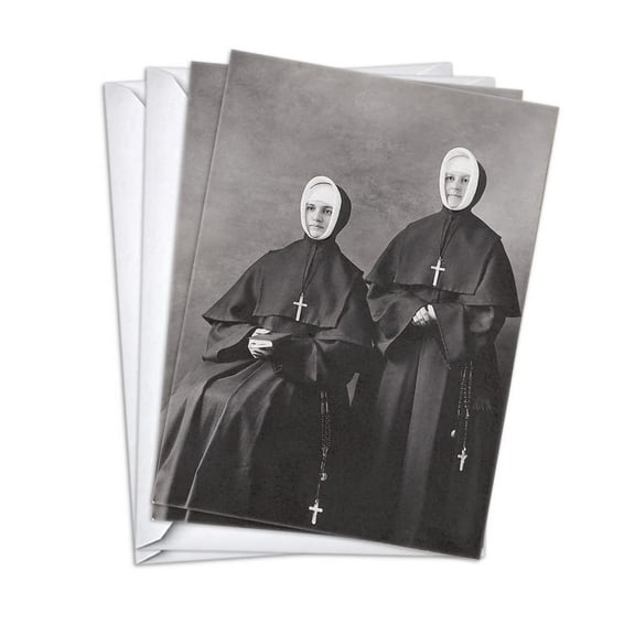 Two Catholic Nuns Funny Womens Birthday Greeting Cards | 1 Pack Single (5x7)