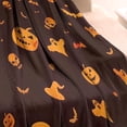thumbnail image 3 of Orange Halloween Spooky Elements Blanket,Comfortable Soft Lamb Wool Throw Blanket,All Season,Warm Lightweight Blankets for Sofa Bed Couch Living Room Chair,40"x50", 3 of 4