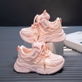 thumbnail image 5 of WNVMWI Little Girls Mesh Running Shoes Toddlers Casual Platform Sneakers Childrens Lace Up Walking Sneaker Pink Sizs 12, 5 of 7