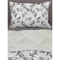 thumbnail image 3 of Animal Print Comforter & Sham Bedding Set, Simplistic Monochrome Sketch Drawing Pattern of Various Breeds of Cattle, 3 pcs Duvet Set Microfiber Filling Quilt, 5 Sizes, Black and White, by Ambesonne, 3 of 4