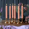 thumbnail image 2 of WYZworks 10" Fluted Ribbed LED Pink Peach Grooved Pillar Candles, Remote & 24h Timer Memory, On/Off Switch - Flameless Dimmable Battery Operated w/Flicker Mode, Home Wedding Decor (6 Pack), 2 of 9