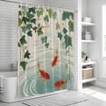 thumbnail image 6 of Japanese Carp Fish Shower Curtain, Waterproof Shower Curtains for Bathroom, Oriental Art Vintage Leaves Vines Koi Fish Washable Fabric Bathtub Curtain Set Bath Decor with 12 Hooks 48"x72", 6 of 8
