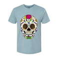 thumbnail image 2 of Wild Bobby Day Of The Dead Sugar Skull Pop Culture Men Premium Tri Blend Tee, Denim, XX-Large, 2 of 5