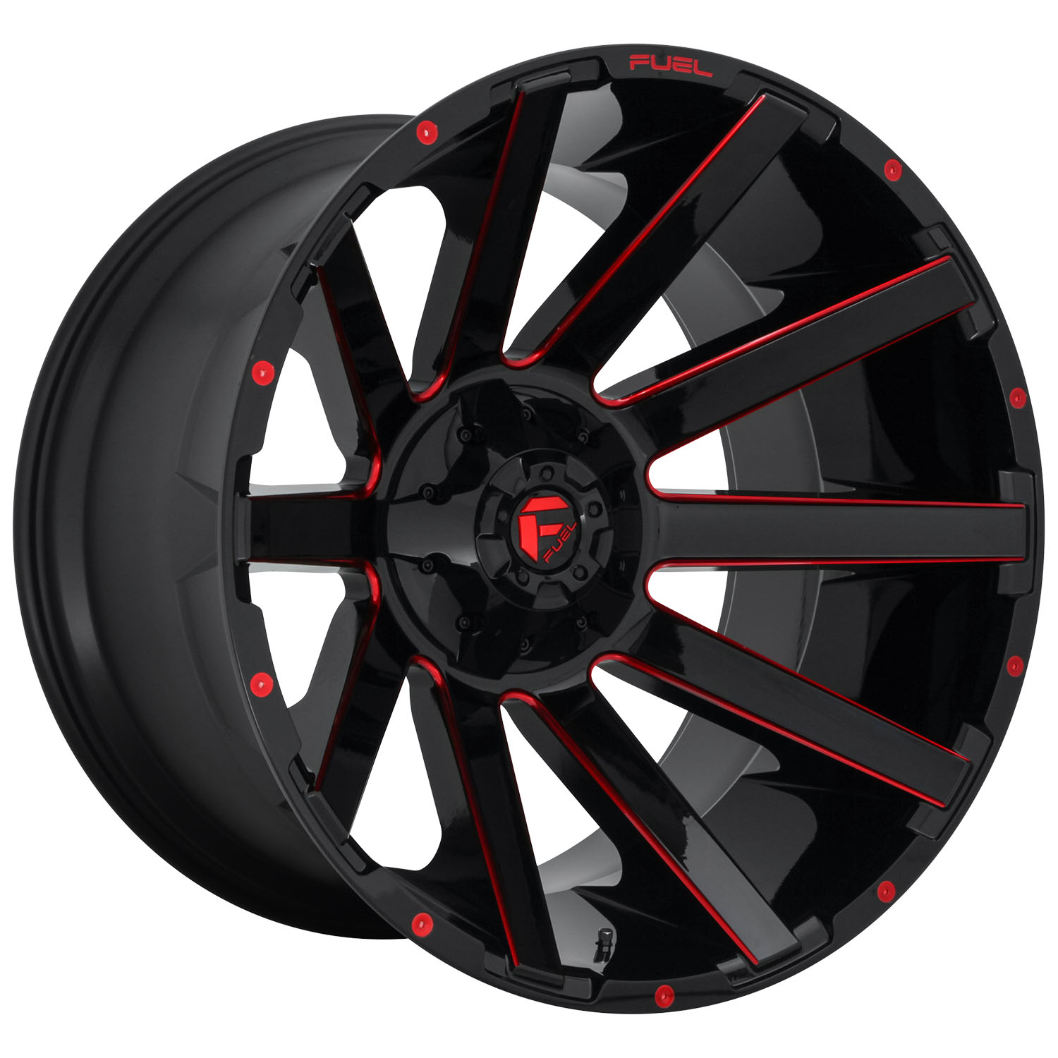 Fuel contra 22x10 8x170 18et 125.10mm gloss black red tinted clear wheel