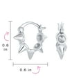thumbnail image 5 of Bling Jewelry Womens   Goth Biker 5 Spike Hoop Huggie Earrings 14K Gold Plated Sterling Silver, 5 of 5