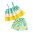 thumbnail image 1 of Sunnyoo Infant Girls Clothes Set Ruffle Camisole and Shorts Summer Outfits Cute Beach 2Pc Sets, 1 of 5