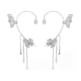 thumbnail image 1 of 925 Plata Mariposa Borla Clips De Oído Plata, 1 of 5