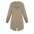 thumbnail image 4 of Horkkom Zip Up Hoodie Women Long Tunic Hooded Sweatshirt Casual Loose Hoodies Jackets with Pockets M, 4 of 9