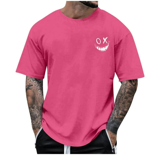 Camisetas de Cuello de la Tripulación de los Hombres de Poliéster Impreso en Seco Rápido, Cuello Redondo de Corte 3D para Gimnasio, Carrera, Ciclismo Y Ocasional