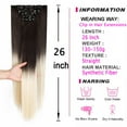 thumbnail image 5 of SHCKE Hair Extensions 24" Clip in Wavy Curly Hair Extensions 26" Straight Fluffy Hair Extensions Colorful Synthetic Full Head Clip in Hair Pieces for Women, 5 of 5