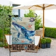 thumbnail image 3 of Whale Welcome Summer Garden Flag Sea Beach Burlap Garden Flag 12.5 x18 Inch Double Sided Rustic Seasonal Ocean Yard Flag Outdoor Decoration, 3 of 6
