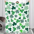 thumbnail image 2 of St. Patrick''s Day Throw Blanket Green Clover Shamrock Throw Blankets Lightweight Cozy Flannel Blanket for Bedroom Living Rooms Couch Sofa Bed Home Decor 40x50 Inch, 2 of 6