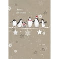 thumbnail image 1 of Holiday Greeting Cards, Penguin Merry Christmas, Vintage Brown Recycled Paper, Boxed Note Card Set, 10-Pack (HB93309), 1 of 3