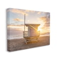 thumbnail image 3 of Beach Hut Sunset Flare Coastal Photograph Gallery Wrapped Canvas Print Wall Art, 3 of 7
