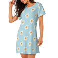 thumbnail image 2 of Xecao Marguerites pour Femmes Chemise de Nuit Ample Manches Courtes Chemise Décontractée Imprimée, 2 of 6
