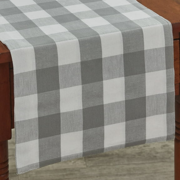 Park Designs Buffalo Check Backed Dove Table Runner 14" x 72"