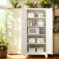 thumbnail image 6 of 71" H Tall Kitchen Pantry Cabinet,Metal Food Storage Cabinets, White Kitchen Cabinet with Doors and Shelves, Large Freestanding Cabinets with Storage for Dining Room, Living Room, 6 of 18