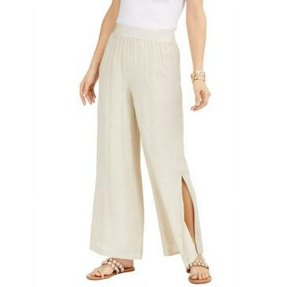 MSRP $60 Thalia Sodi Wide-Leg Pull-On Pants Natural Size 2XL