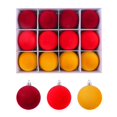 thumbnail image 3 of Juego de 12 bolas navideñas de felpa de 6 cm para colgar en la decoración de temporada, 3 of 5