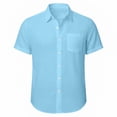 thumbnail image 4 of asjyhkr Mens Cotton Linen Short Sleeve Shirts Casual Loose Fitted Lightweight Comfy V Neck Tshirts, 4 of 9