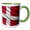 Green/White, variant on 3drose, Flag of Denmark Waving in the Wind, 15oz Two-tone Blue Mug
