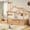 Natural, variant on Mintazer Twin Montessori Floor Bed with Guardrails & Roof, Kids Wood House Floor Bed with Tray & Personalized Signboard for Boys and Girls, White