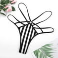thumbnail image 4 of Medium Black And White Stripes Vertical Direction Open Type Women's Panties Crotch Opening G-strings Thongs Lingeries Underwear, 4 of 7
