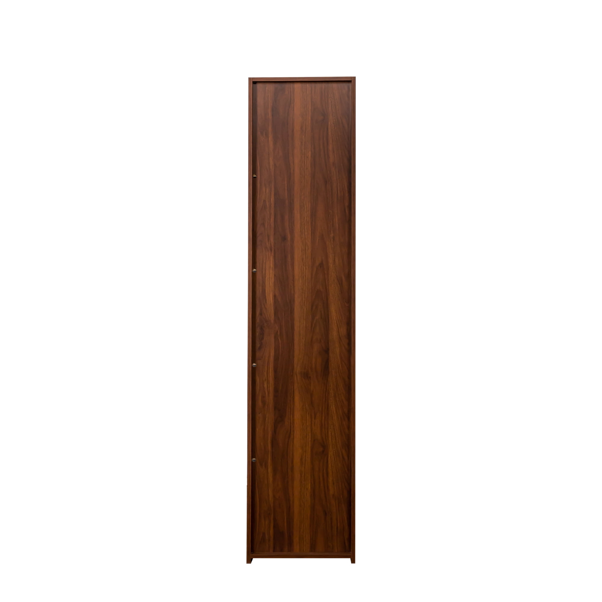 Display Cabinet Curio Storage Cabinet with 5 Shelves LED Lights for Collectibles, Walnut