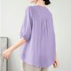 thumbnail image 4 of Camisas de Color Sólido para las Mujeres Casual 1/2 Manga V-Cuello Blusas, Top de Moda para Diario, Trabajo Y Fiesta, 4 of 4