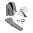 thumbnail image 1 of Conjunto de trajes formales para hombre gris 1/6, trajes formales, ropa elegante hecha a mano, ropa para figuras de 12 pulgadas, accesorios para, 1 of 7