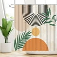thumbnail image 2 of Mid Century Abstract Shower Curtain Arch Sun Beige Modern Minimalistic Home Bathtubs Bathroom Curtain Decoration Set with 12 Hooks Washable Durable Polyester Fabric 72"x72", 2 of 5
