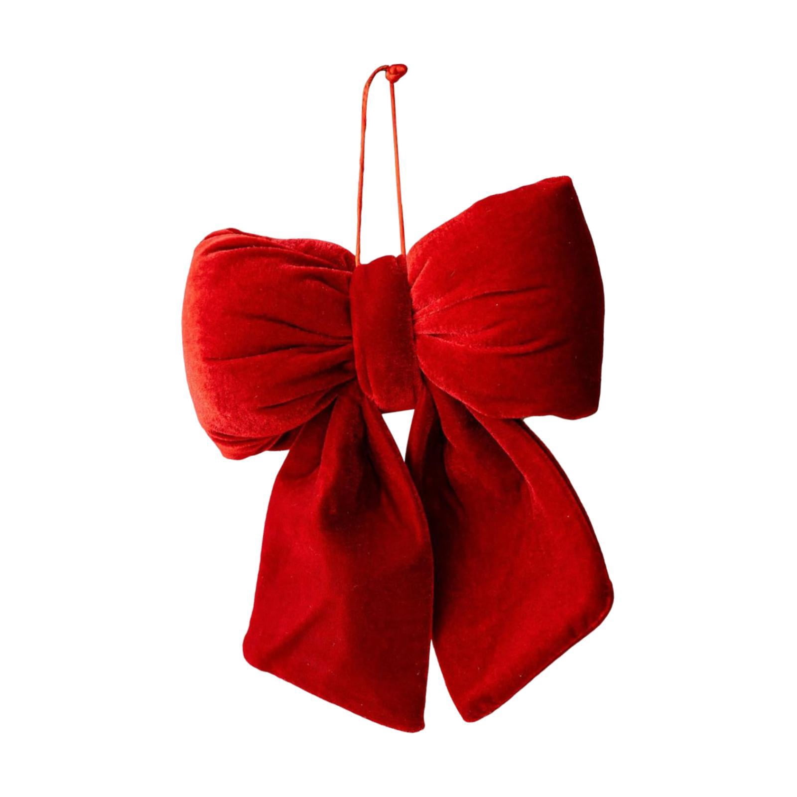 Dualoai Christmas Bow Soft Rustic Christmas Tree Decoration for Wedding Garland Door L