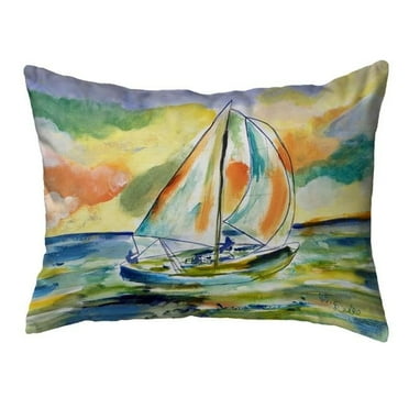 Betsy Drake NC1185 16 x 20 in. Orange Sailboat Noncorded Pillow, Large