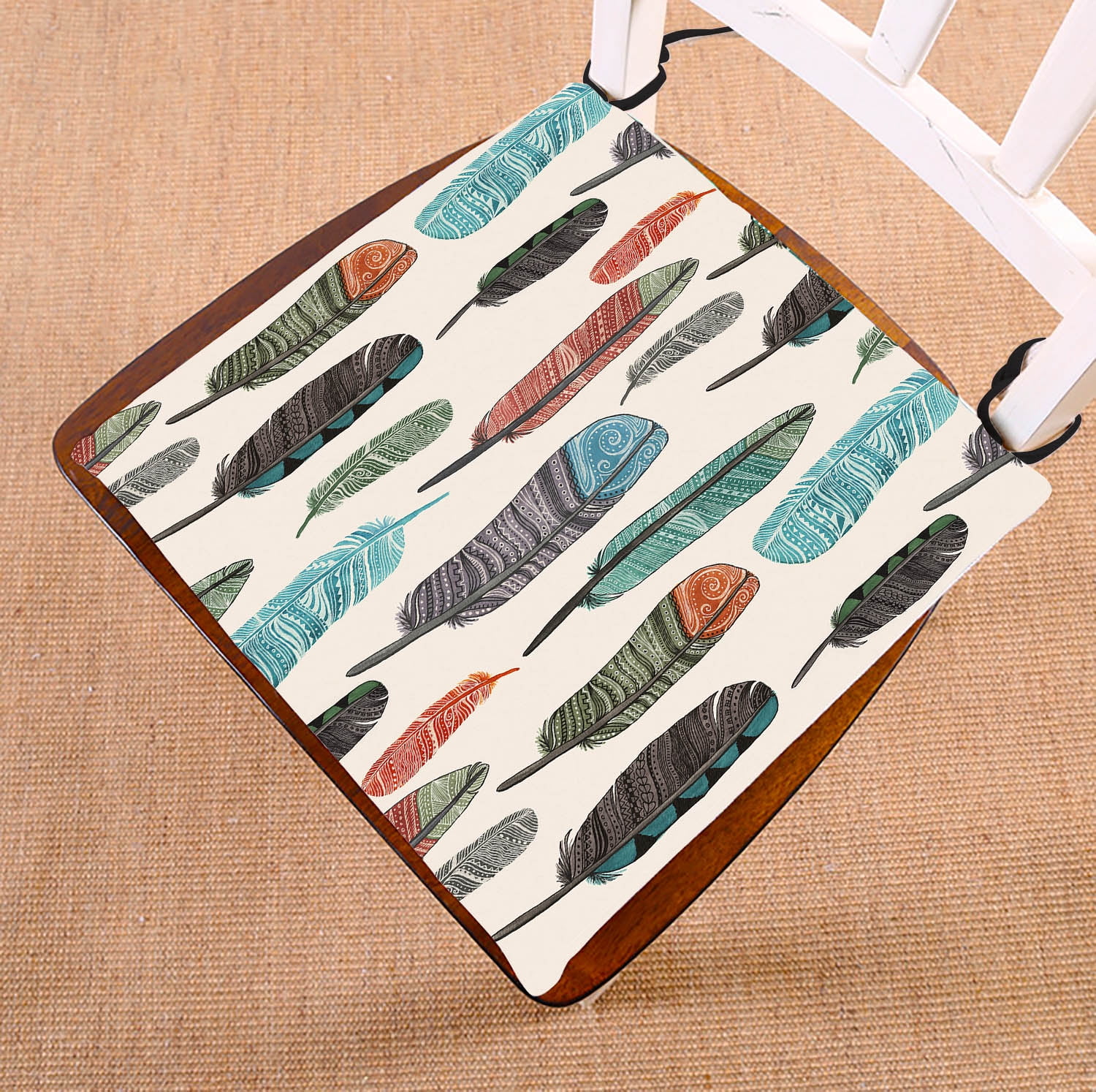 GCKG Colorful Aztec Feather Chair Pad Seat Cushion Chair Cushion Floor