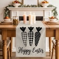 thumbnail image 2 of Table Runner 72 Inches Long for Kitchen Dining, Happy Easter Dresser Scarf Farmhouse, Dining Table Decorations for Wedding/Parties, Black Plaid Carrots Spring Country Beige 18 x 72 In, 2 of 8